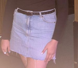 Light Wash Denim Mini Skirt