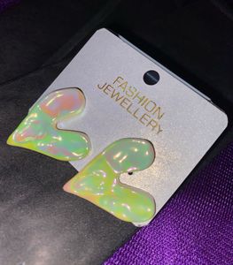 Unique Iridescent Heart Earrings