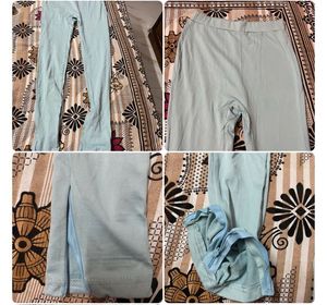 Stylish Light Blue Two-Piece Set