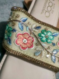 Embroidered Flat Sandals
