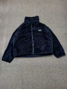Fuzzy Black Zip-Up Jacket