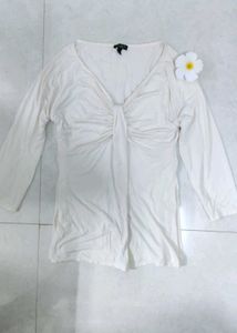 Chic White Twist Front Top