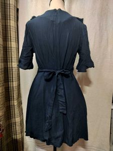 Korean Ruffled Wrap Mini Dress