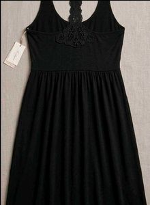 Black Ruffle Hem Midi Dress