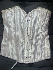 White Satin Corset Top