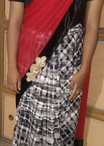 Red , Black Nd White Beautiful Saree 😍😍🔥🔥