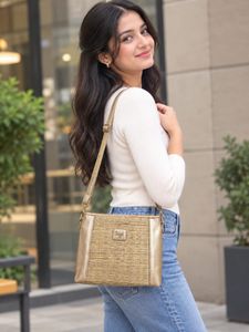 Stylish Gold Crossbody Bag Thoda damage hai photos