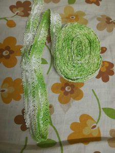 Green & White Lace Trim