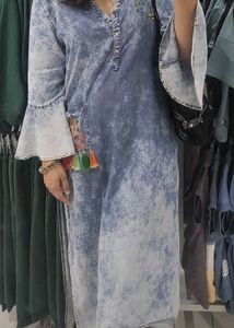 Denim Kurta with Embroidery
