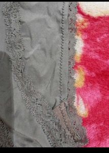 Elegant Grey Lace Trim Briefs