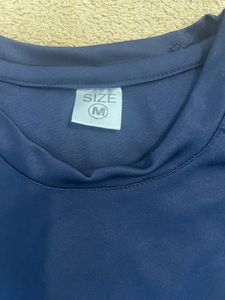 Navy Athletic T-Shirt with White Stripes