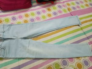 Streachable Jeans in Ice Blue Colour
