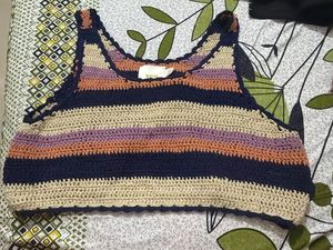 Crochet Striped Crop Top