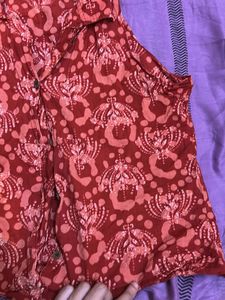 Boho Print Sleeveless Button-Up Top