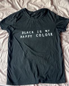 Black is My Happy Colour Fitted Shirt in M