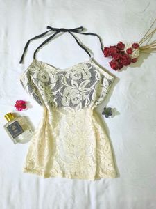 Lace halter corset backless Top🌸