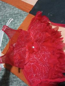 Red Ruffled Party Dress
