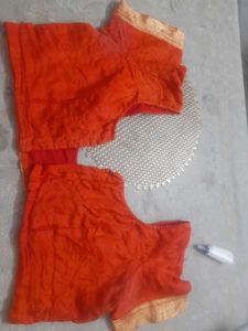 Vibrant Orange Ethnic Blouse