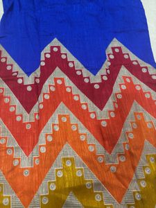 Royal Blue Chevron Print Kurti with Elegan