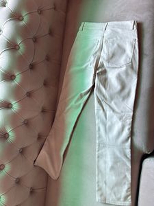 Stylish Beige Faux Leather Pants