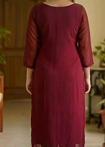 Maroon Attached Jacket Kurta and trouser (set)