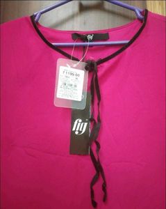 Stylish Pink Kurta with Black Trim