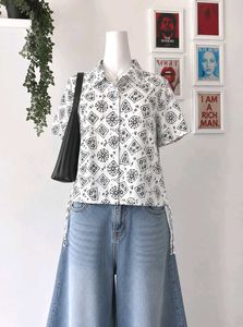 Stylish Bandana Print Short Sleeve Shirt