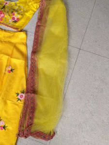 Yellow Embroidered Lehenga Choli Set
