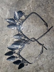 Leaf Dangle Hoop Earrings