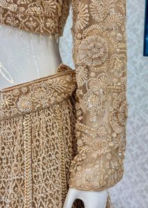 GOLD BEADS AND SEQUINS WORK CROP TOP DESIGNER BRID
