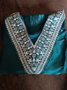 Embroidered Teal Kurta with pants