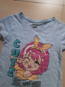 Cute Anime Graphic T-Shirt &amp; Leopard Print Legging