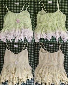 COMBO fairycore / beach ombre green + yellow top