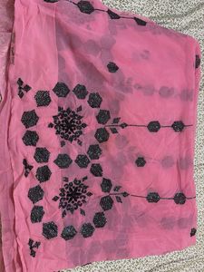 Beautiful Pink Beaded Saree