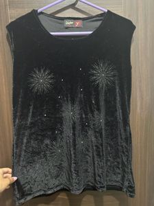 Black Velvet Top For Ladies
