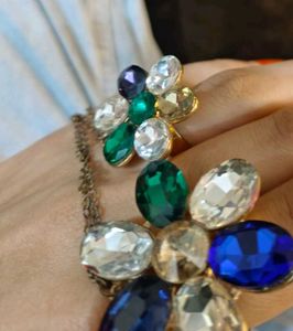 Stunning Gemstone Flower Necklace