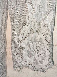 Grey Lace Trimmed Tunic Top