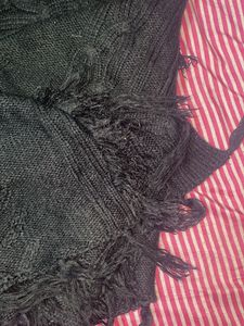 Cozy Knit Sweater with Fringe