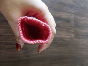 Crochet Fluffy flower mini purse /pouch