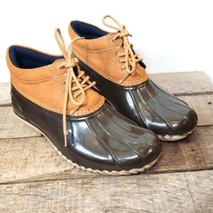 Tommy Hilfiger Brown Leather Duck Boots
