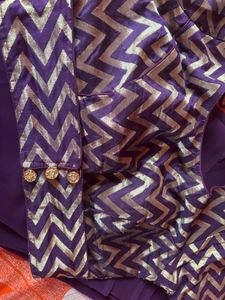 Elegant Purple Saree with Brocade Blouse