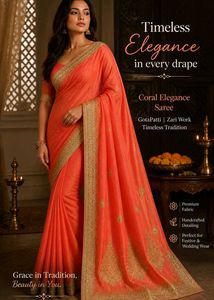 🪞Vintage Orange Saree with Blouse
