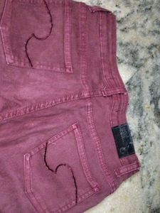 Burgundy Denim Jeans