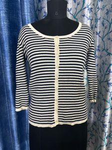 Striped Cropped Knit Top + free