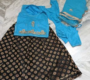Blue &amp; Black Rajputi Poshak