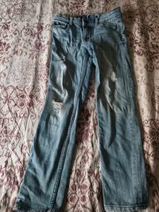 Light Wash Distressed Denim Jeans