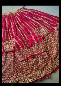 pure vintage Pink &amp; Gold Embroidered Lehenga Choli