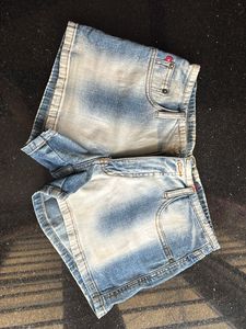 Blue Denim Shorts (Low waist)