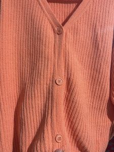 neon orange cardigan top