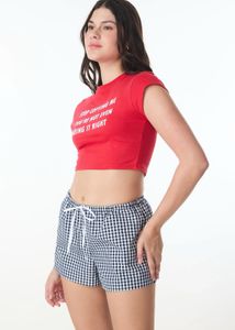set of 2 Red and brown Crop Tops